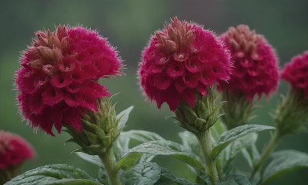 Celosia argentea Linn. Cockscomb flowerの素材