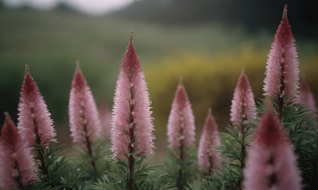 Beautiful pink flowers in the meadow. Selective focus.の素材
