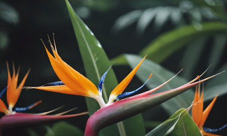 Strelitzia reginae (bird of paradise flower)の素材
