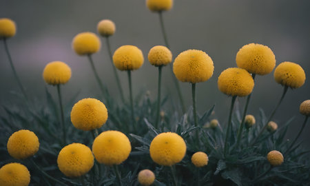 Yellow chrysanthemum flowers in the garden. Selective focus.の素材