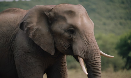 African elephant in Kruger National Park, South Africa; Specie Loxodonta africana family of Elephantidaeの素材