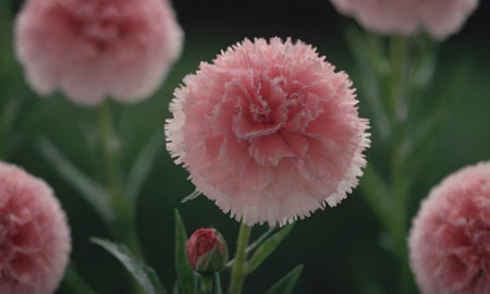 Carnation flower in the garden. Beautiful pink carnation flower.の写真素材
