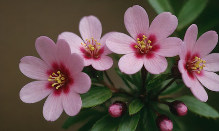 Cherry blossom in the garden, closeup of pink flowersの写真素材