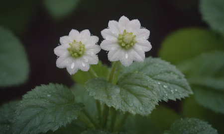 Flowers of a white anemone (Anemone nemorosa)の写真素材