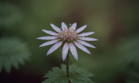 Flower with raindrops on the petals, close-upの写真素材