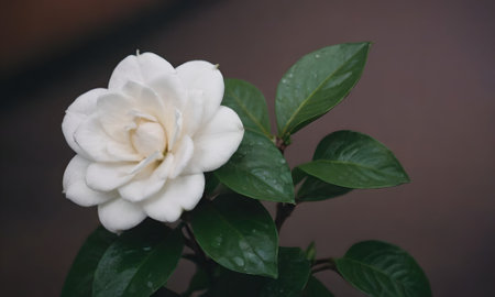 Camellia jasminoides flower close up.の写真素材