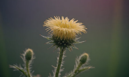 Flower of a thistle in the garden. Close up.の写真素材
