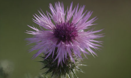 Thistle, Centaurea cardunculus, single flowerの写真素材
