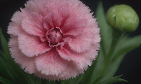Close up of pink carnation flower. (Dianthus chinensis)の写真素材