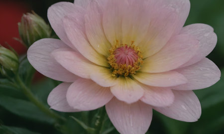 Close up of a pink dahlia flower in the garden.の写真素材