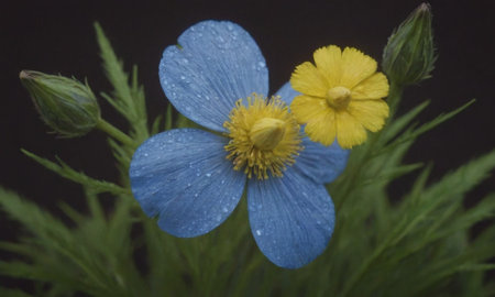 Flower of a blue anemone (Anemone nemorosa)の写真素材