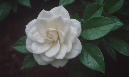 White flower of Gardenia jasminoidesの写真素材