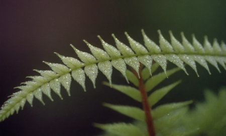 Fern leaves with water droplets on the skin, close upの写真素材