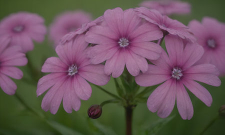 pink flowers in the garden close-up macro photography, shallow depth of fieldの写真素材