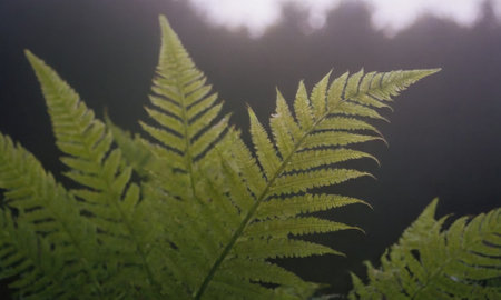 Fern leaves in the forest, close-up. Nature backgroundの写真素材
