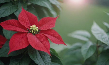 Poinsettia, Christmas Star, Poinsettia x pulcherrimaの写真素材