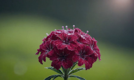 Flowering red carnation (Dianthus barbatus)の写真素材