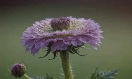 Flower of a thistle (Aster alpinus)の写真素材