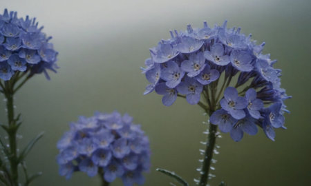 Hydrangea macrophylla, large blue flowers in the gardenの写真素材