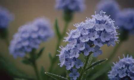 Beautiful blue flowers in the garden. Natural background. Selective focus.の写真素材