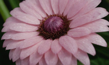 Close up of a pink flower with water droplets on petalsの写真素材