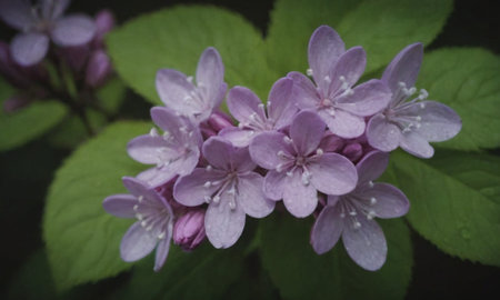 Purple flowers in the garden. Shallow depth of field.の写真素材