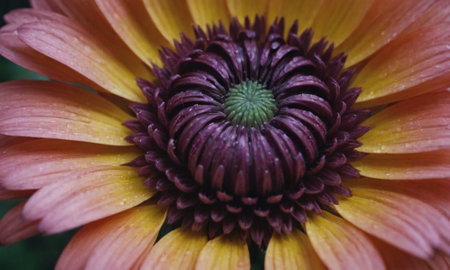 Close up of a beautiful orange chrysanthemum flower.の写真素材