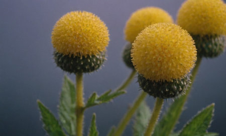 Cirsium arvense flowers in bloom on a dark backgroundの写真素材