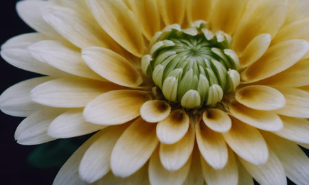 Close-up of yellow chrysanthemum flower, macro photographyの写真素材