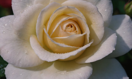 White rose with water drops on petals, close-up.の写真素材