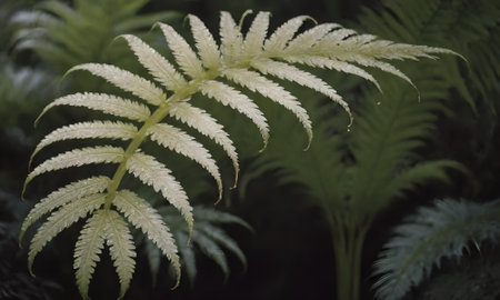 Fern leaves in the garden. Beautiful natural fern background.の写真素材