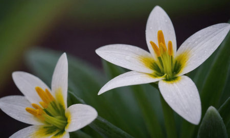 Zephyranthes lutea, snowdrop, rain lilyの写真素材