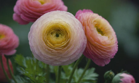 Ranunculus. Ranunculus is a genus of flowering plants in the family Ranunculaceae.の写真素材