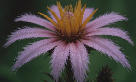 A closeup shot of a flower with water droplets on itの写真素材