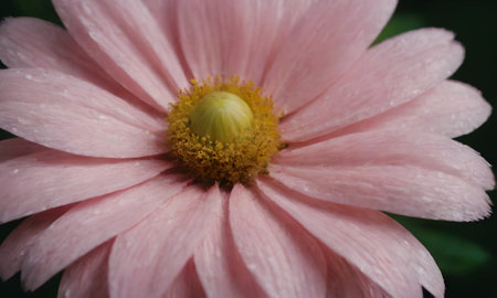 pink daisy flower in the garden with water drops on petalsの写真素材
