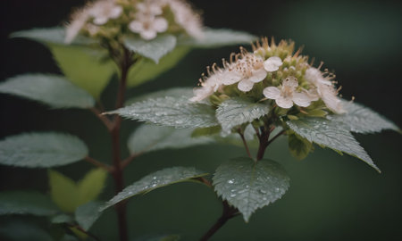 Viburnum opulus, commonly known as the Japanese viburnum.の写真素材