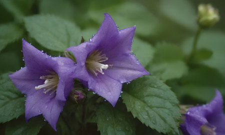 Campanula grandiflora, bellflower, bellflowerの写真素材
