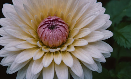 White dahlia flower close-up. Selective focus.の写真素材