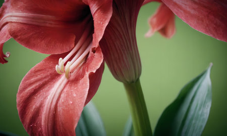Amaryllis (Hippeastrum) close-upの写真素材