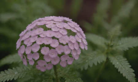 Achillea paniculata pink flower in the garden.の写真素材