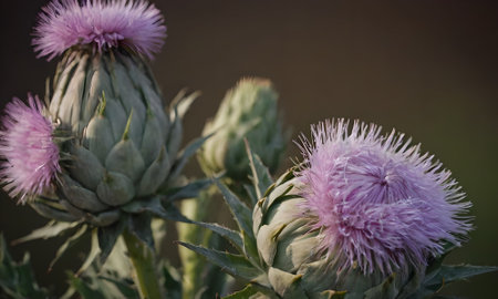 Milk thistle flowers