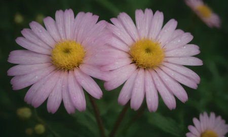 Pink daisies in the garden. Close-up. Selective focus.の写真素材
