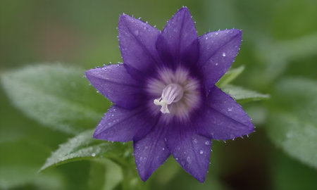 Flower of a bellflower (Campanula grandiflora)の写真素材