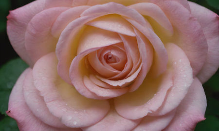 pink rose with water droplets on petals close-upの写真素材