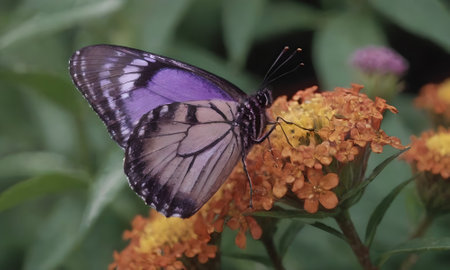 Butterfly on a flower in a garden in Maryland during the Summerの写真素材
