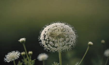 Close up of dandelion flower in the meadow, selective focusの写真素材