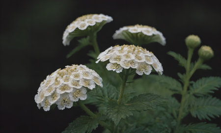 Yarrow (Achillea millefolium) flowersの写真素材