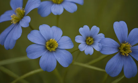 Blue flowers in the meadow, macro photography, natural background.の写真素材