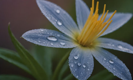 Raindrops on a flower. Raindrops on the petals of a flower.の写真素材