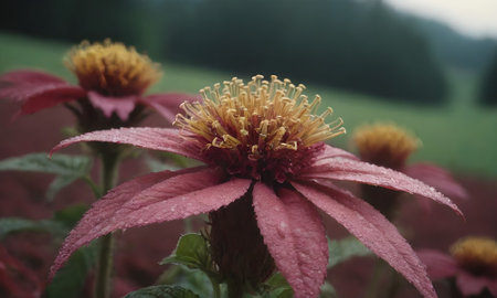 Beautiful flower in the garden with soft focus and vintage tone.の写真素材